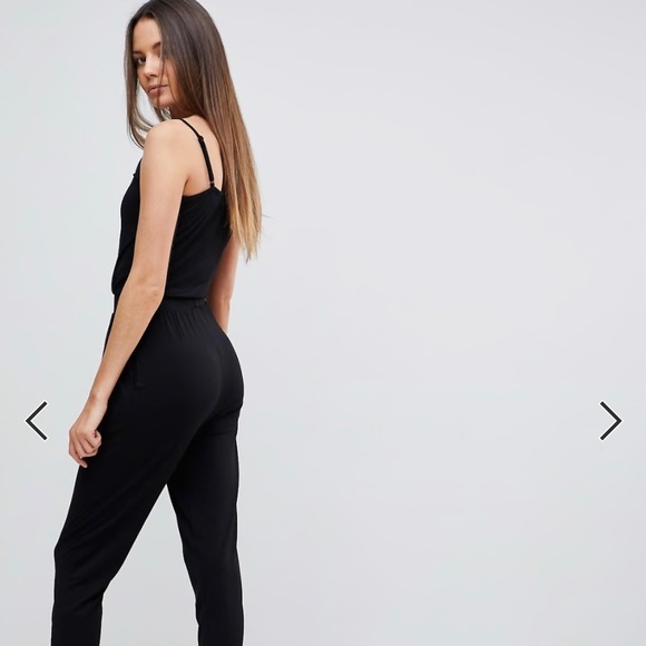 ASOS DESIGN Tall Cami Wrap Jumpsuit with Peg Leg - Picture 2 of 7